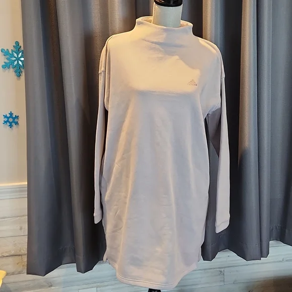 adidas | Dresses | Euc Adidas Lavender Womens Sz L Long Sleeve Sweatshirt  Dress | Poshmark